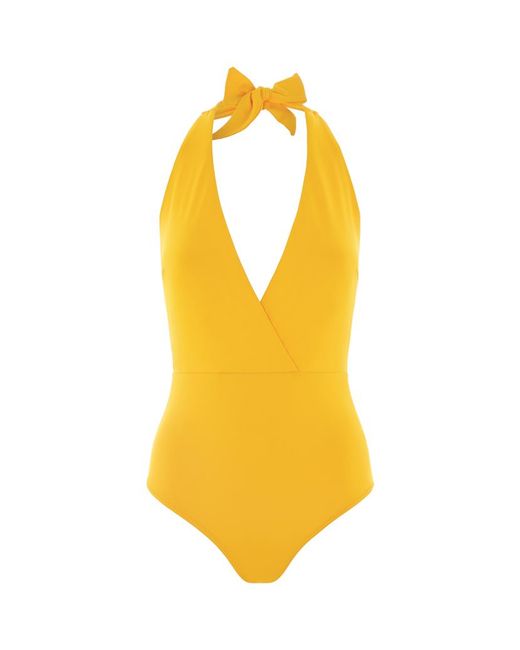 Lazul Goldie Halterneck Swimsuit in Yellow | Lyst