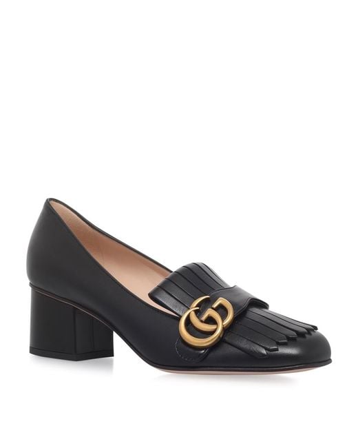 Gucci Marmont Fringed Loafers 55 in Black - Save 31% | Lyst