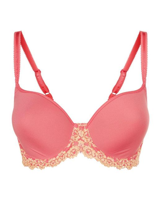 Wacoal Embrace Lace Contour Bra in Pink | Lyst