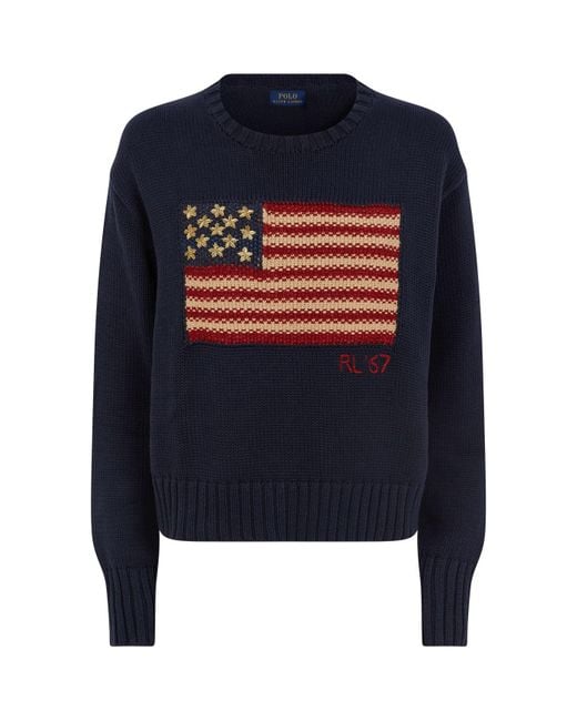 Lyst - Polo Ralph Lauren American Flag Sweater in Blue