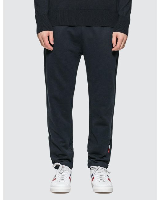 Moncler Cotton Jersey Jogger Pants With Tab Details in Blue for Men - Lyst