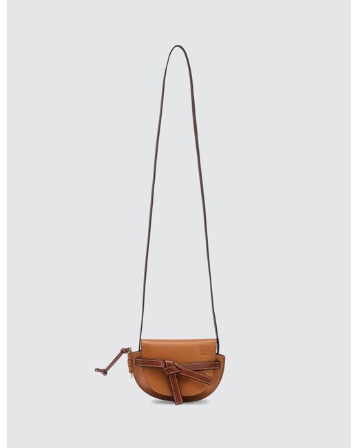 Loewe Leather Mini Gate Bag in Brown - Lyst