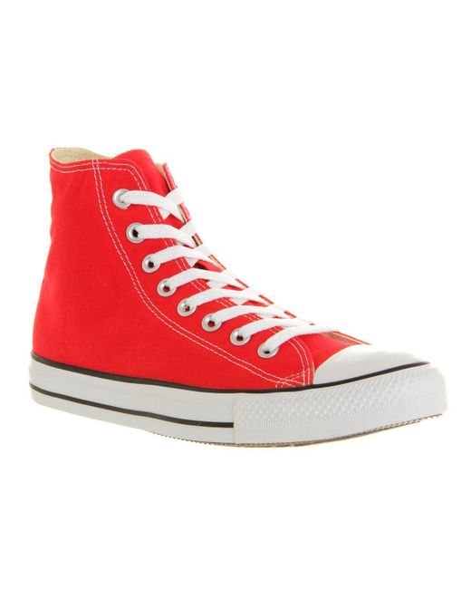 Converse All Star Hi Trainers in Red | Lyst