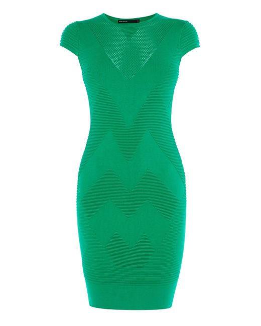Karen millen Textured Knitted Dress in Green Save 36 Lyst