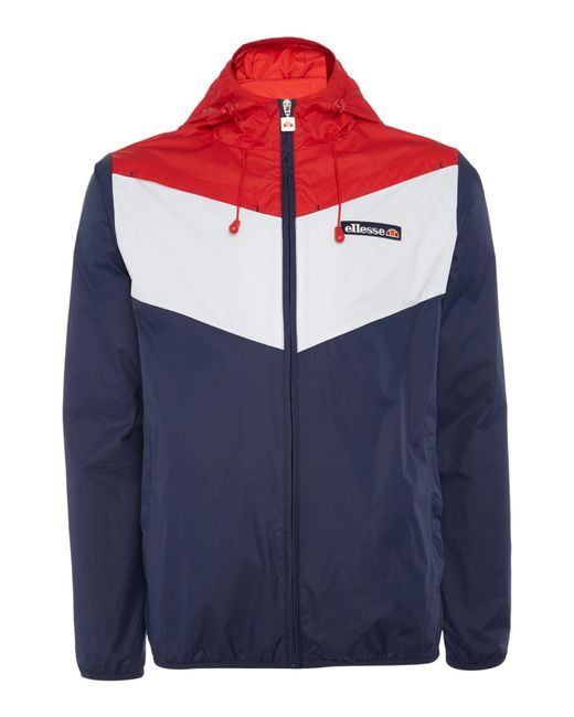 Ellesse Hooded Tri-colour Zip Up Waterproof Jacket in Blue for Men | Lyst