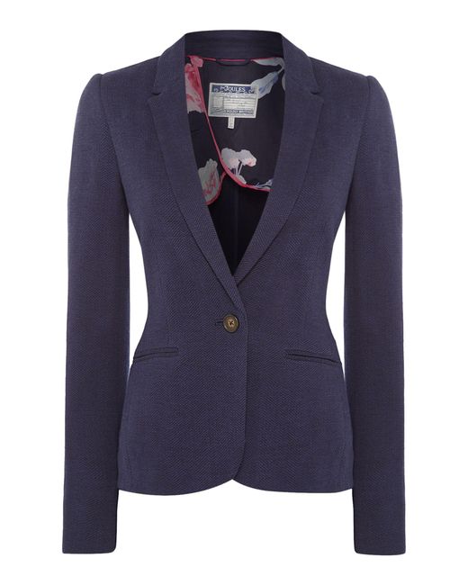 Joules Jersey Textured Blazer in Blue | Lyst