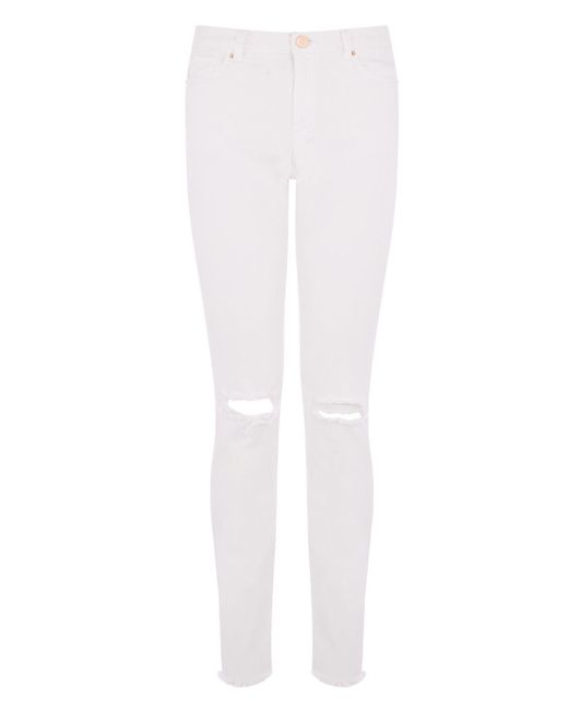 Warehouse Powerhold Skinny Cut Jeans in White Lyst