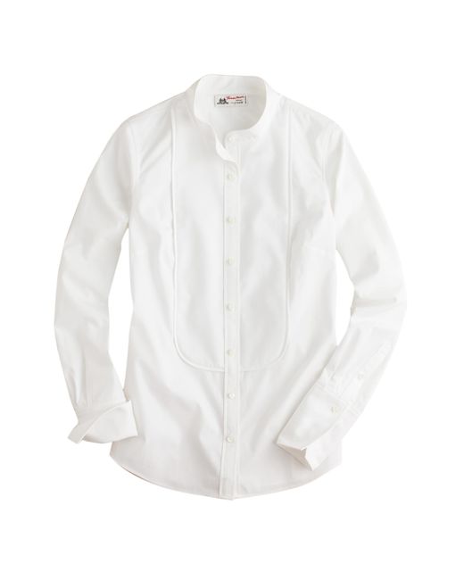 J.crew Thomas Mason Mandarincollar Tuxedo Shirt in White Lyst