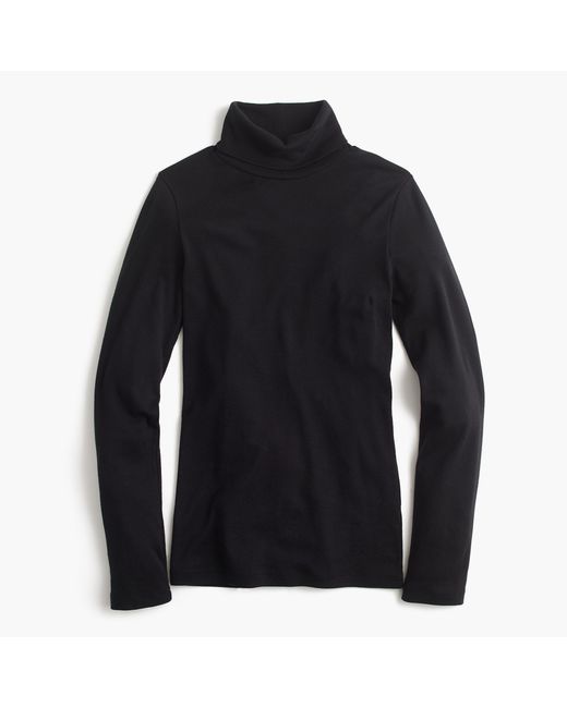J.Crew Cotton Perfect-fit Turtleneck in Black - Lyst
