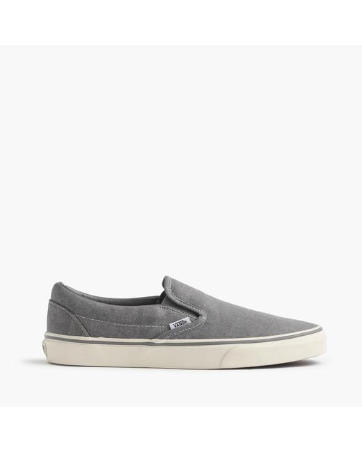 J.crew Vans Washed Canvas Classic Slipon Sneakers in Metallic for Men