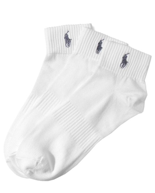 Lyst Polo Ralph Lauren Socks, Athletic Quarter Socks 3pack in White