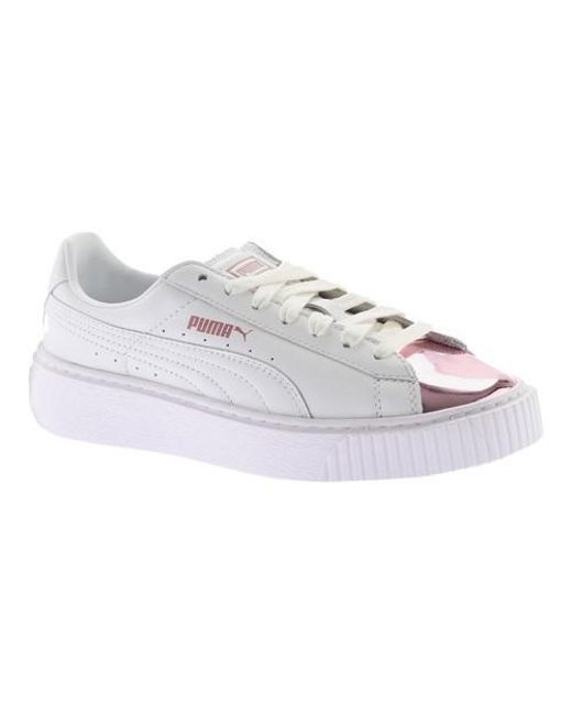 puma basket platform metallic puma basket platform metallic