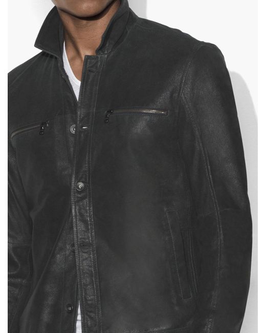 John varvatos Suede Trucker Jacket in Gray for Men Lyst