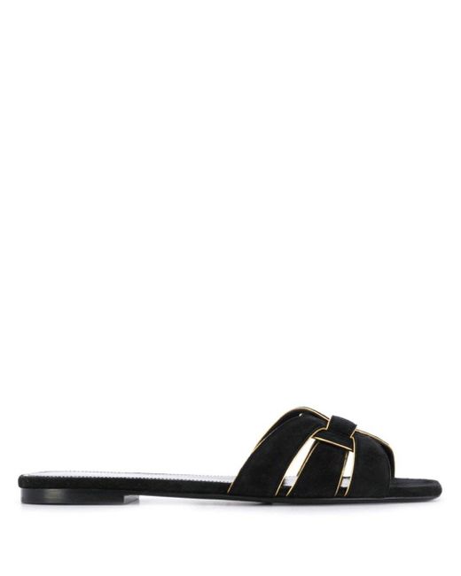 black criss cross flats
