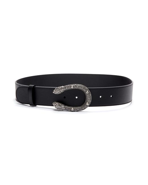 Gucci &#39;dionysus&#39; Buckle Leather Belt in Black for Men - Lyst