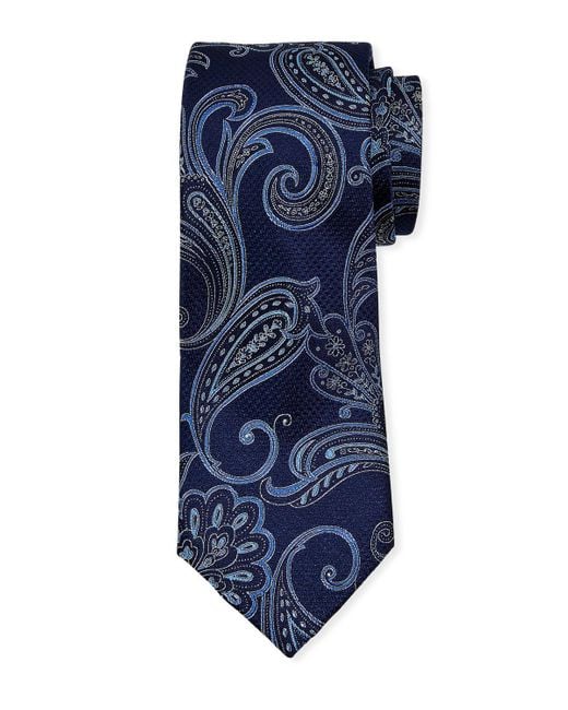Neiman Marcus Men&#39;s Paisley Silk Tie in Blue for Men - Lyst