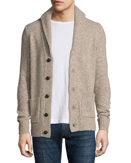 mens shawl collar cardigan sweater with elbow patches for sale