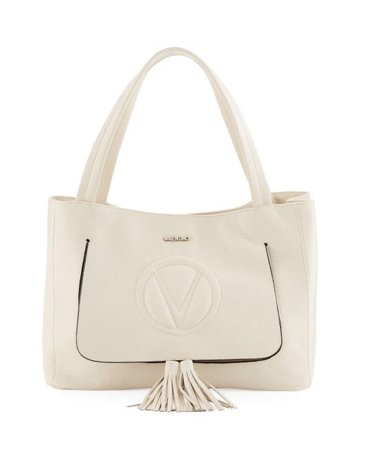 valentino ollie leather tassel tote