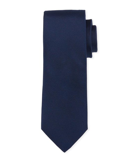 Neiman Marcus Men&#39;s Silk Solid Tie in Black for Men - Lyst