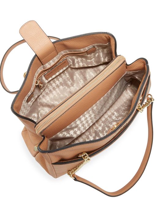 Karl Lagerfeld Charlotte Pebbled Leather Shoulder Tote Bag in Brown - Lyst