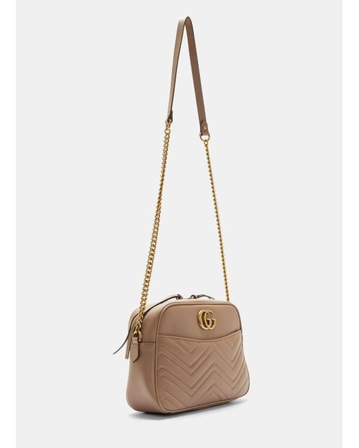 Gucci Gg Marmont Matelassé Medium Shoulder Bag In Taupe in Natural | Lyst