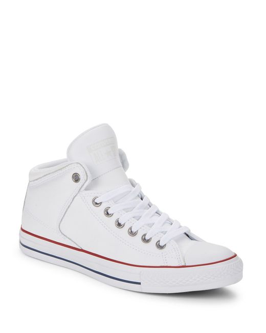 converse leather white mens