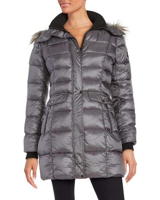 Download Bernardo Wellon Faux Fur-trimmed Hooded Glossy Nylon ...