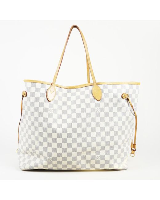 Lyst - Louis Vuitton Damier Ebene Coated Canvas &quot;neverfull Gm&quot; Tote in White - Save 14%
