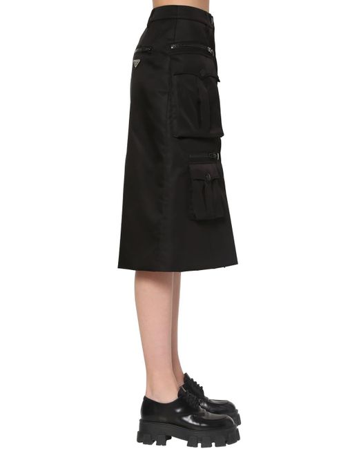 black cargo skirt knee length
