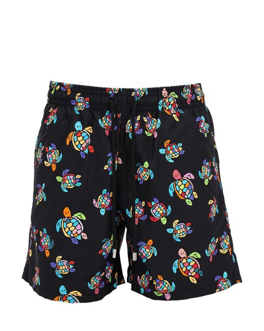 Vilebrequin Rainbow Turtles Nylon Swim Shorts in Black for Men - Lyst