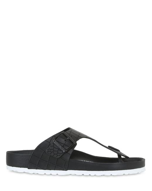 Birkenstock Ramses Croc Embossed Leather Sandals in Multicolor for Men (BLACK) | Lyst