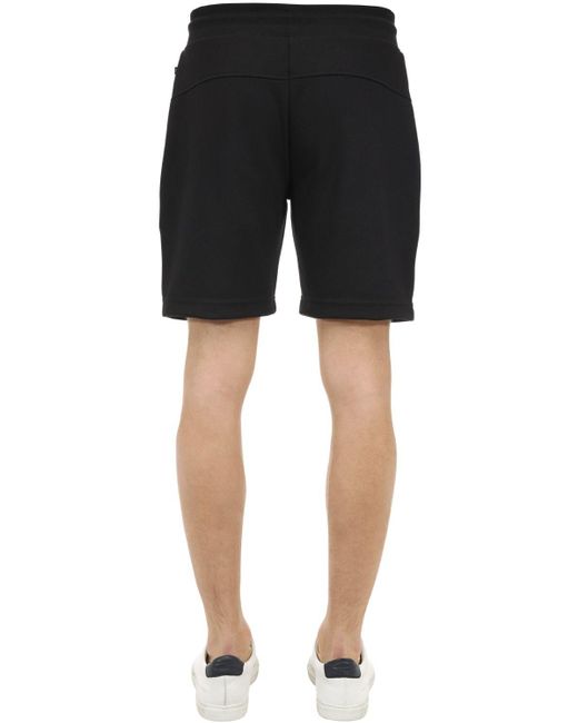 Philipp Plein Logo Cotton Jersey Shorts in Black for Men - Lyst