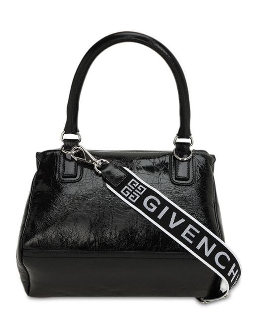 Givenchy Small Pandora 4g Logo Strap Leather Bag in Black Lyst