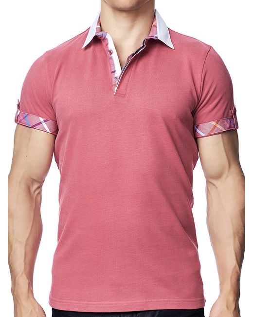 Maceoo Polo Peach Check Ss in Orange for Men | Lyst