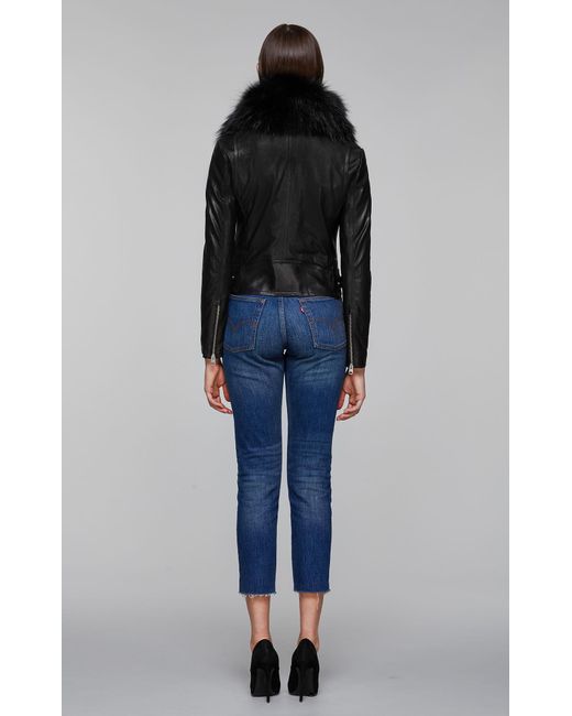 Mackage Yoana Sp Biker Leather Jacket In Black Lyst Mackage Black Yoana Sp Biker Leather Jacket Lyst
