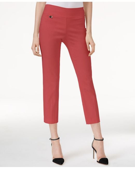 Lyst - Alfani Tummy-control Pull-on Capri Pants, Created For Macy's in Red