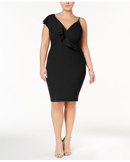 Lyst Soprano Trendy Plus Size Top Asymmetrical Bodycon Dress in Black