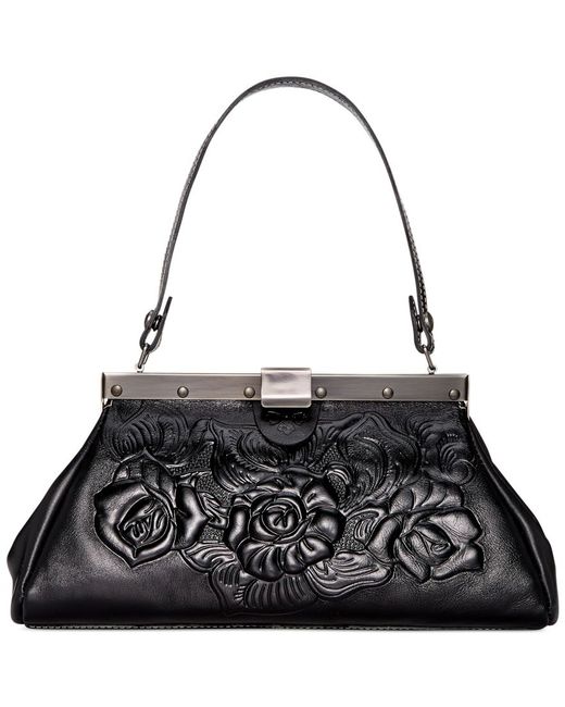 Patricia nash Tooled Rose Ferrara Satchel in Black | Lyst