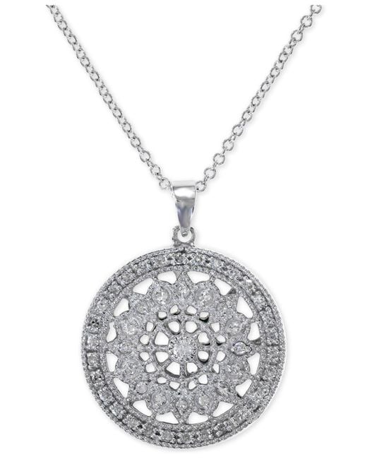 Lyst - Effy Collection Diamond Disc Pendant Necklace (1/4 Ct. T.w.) In ...