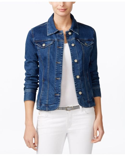 Charter club Petite Denim Jacket, Only At Macy's in Blue Lyst