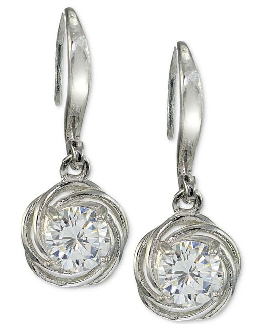 Lyst Giani Bernini Cubic Zirconia Drop Earrings In Sterling Silver Giani Bernini Metallic Cubic Zirconia Drop Earrings In Sterling Silver Created For Macy S
