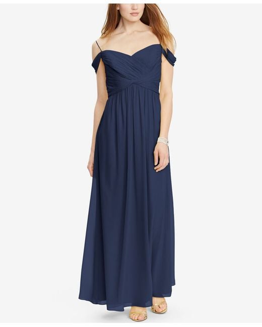 ralph lauren navy evening gown