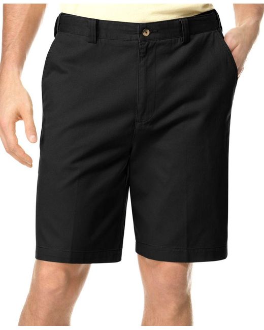 Geoffrey beene Big And Tall Extender Waist Flat Front Shorts in Black ...