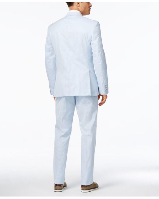 Perry ellis Portfolio Men's Slim-fit Light Blue Seersucker Suit in Blue ...