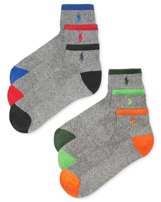 Lyst - Polo Ralph Lauren Men's Athletic Celebrity Quarter Socks 6-pack