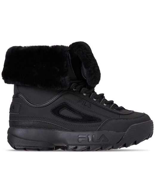 womens fila disruptor shearling boot