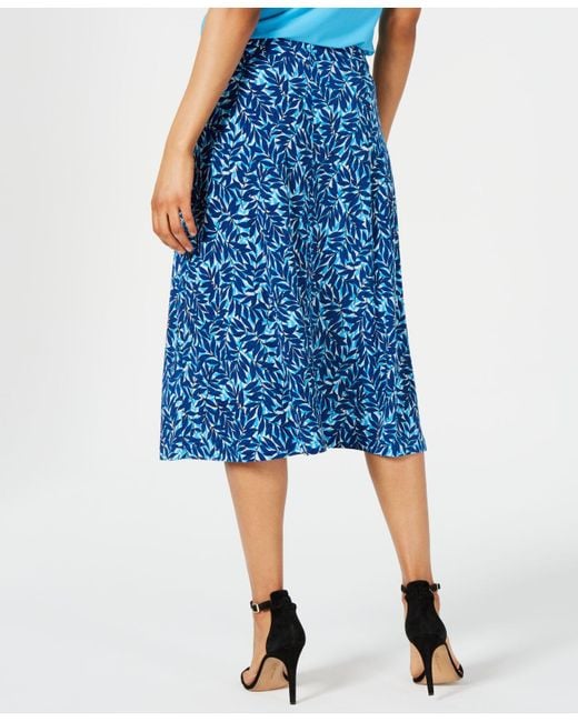 Kasper Summer Leaves Printed Pull-on Skirt in Blue - Lyst