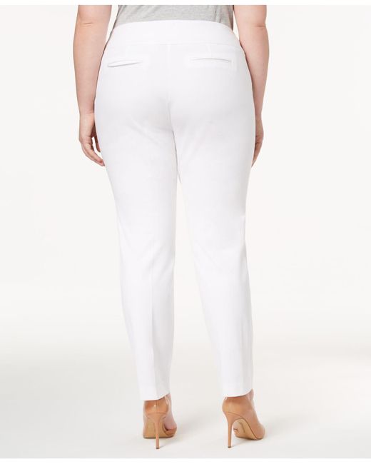 lyst alfani plus size straight leg pants in white save 70 macy plus size suits