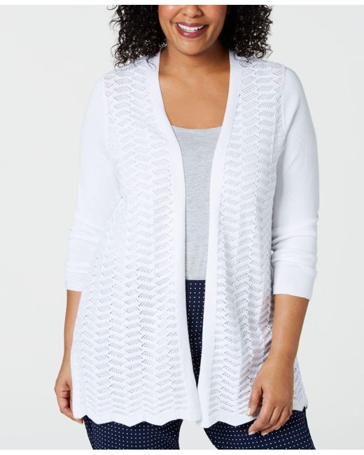 Charter Club Plus Size Open-front Cardigan Sweater, Created For Macy's ...