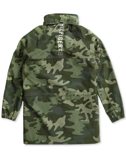 Tommy Hilfiger Camo Jacket With Magnetic Closure in Green for Men - Lyst